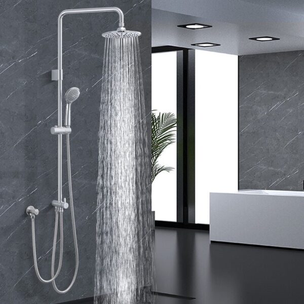 Système de douche séparable sans robinetterie avec pomme de douche et douchette à main inoxydable