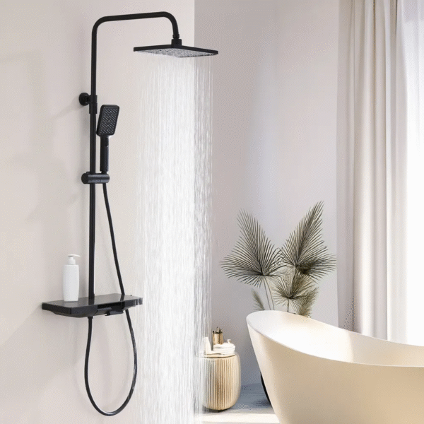 Colonne douche thermostatique réglable avec plaque 41 cm et installation simplifiée
