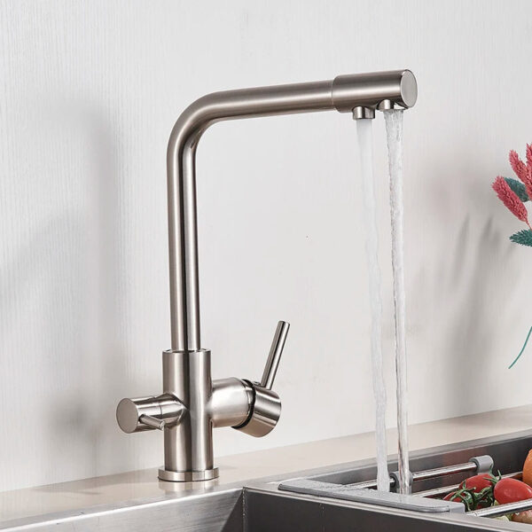 Robinet mitigeur cuisine 3 voies avec douchette extractible