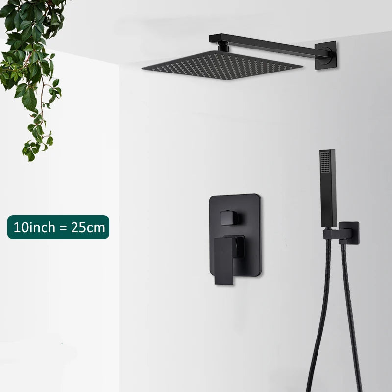 Colonne de douche thermostatique noire 2 voies design moderne – Image 3