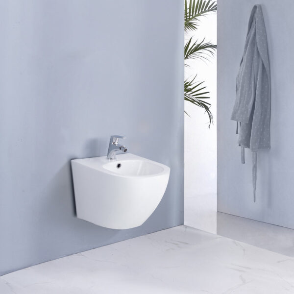 Bidet suspendu céramique avec trop-plein - WC mural salle de bain design moderne