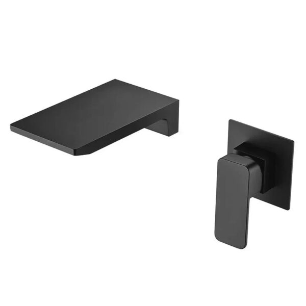 Mitigeur lavabo encastrable cascade finition noir mat