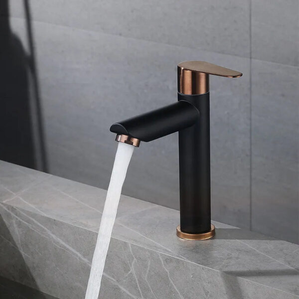 Robinet mitigeur vasque noir bicolore design moderne