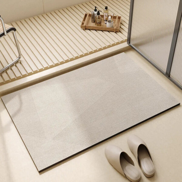 Tapis de bain beige style minimaliste