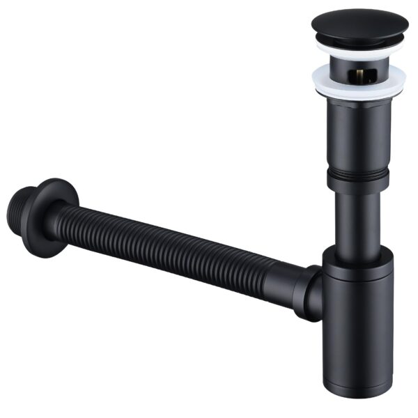 Siphon lavabo laiton avec bonde pop-up et système de nettoyage intégré