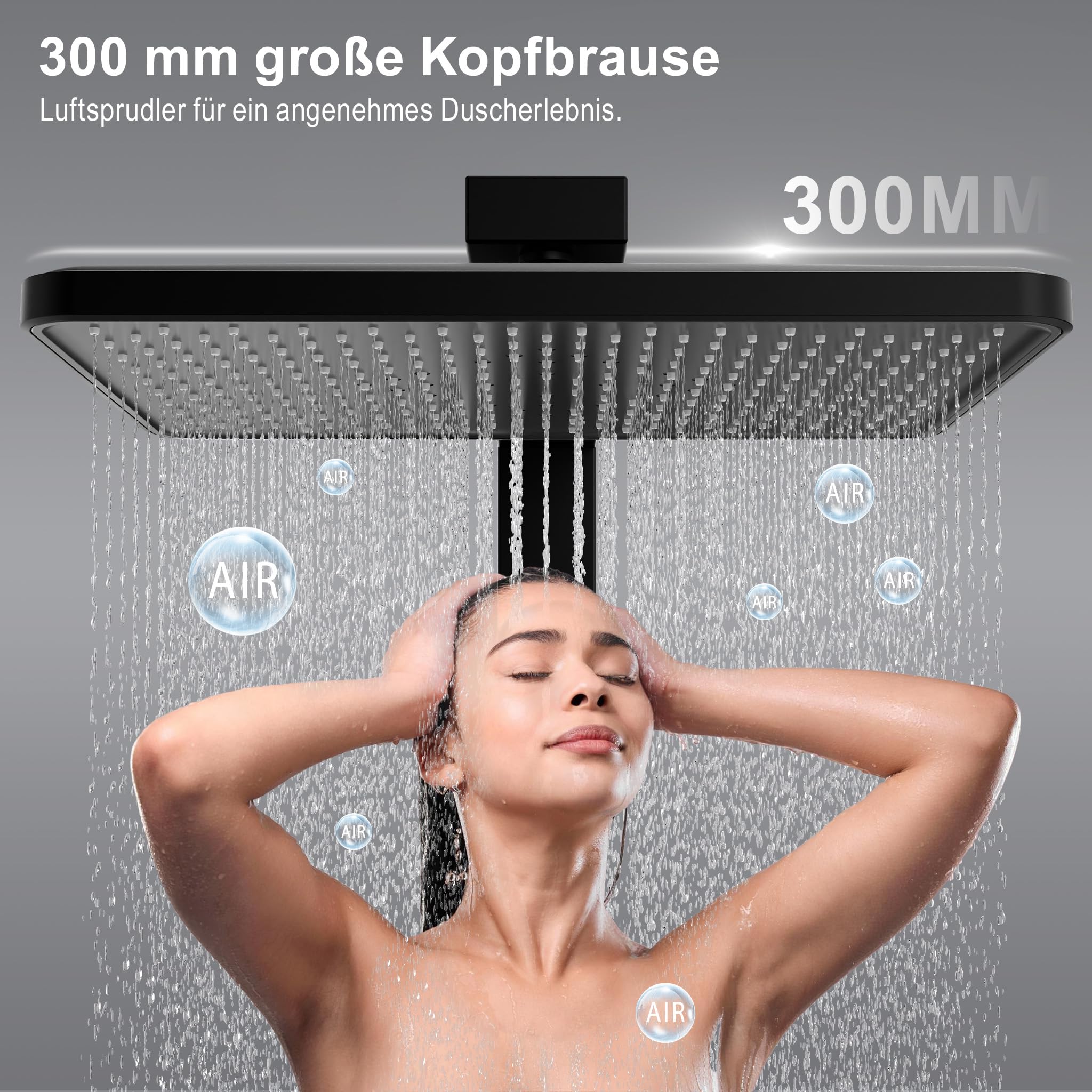 Système de douche thermostatique avec étagère en verre et douchette multijet – Image 5